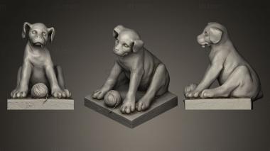 3D model hund with ball (STL)